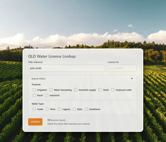 QLD Water Licence Lookup